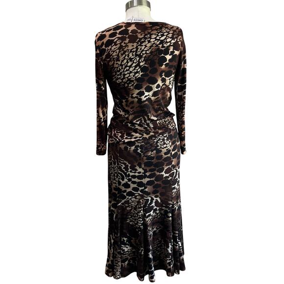 Chico's Travelers Blouse & Midi Skirt Cheetah Print Set Size 0= US Small - Picture 3 of 8